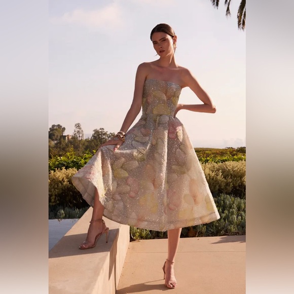 Helsi Dresses & Skirts - HELSI Vivi Strapless Cocktail Midi Dress With  embellishments Size XS Preloved